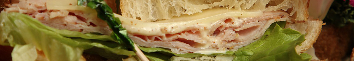 Eating Deli Sandwich at Bassel Deli restaurant in New York, NY.